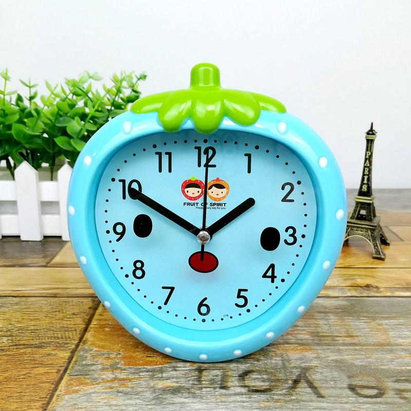 Children's creative red strawberry small alarm clock student lazy alarm clock simple cute silent boy and girl time