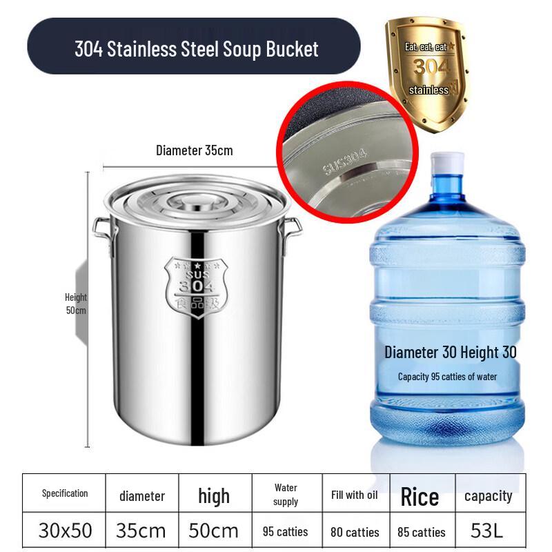 Yuzhuxun 304 Stainless Steel Extra-Thick Stock Pot with Lid