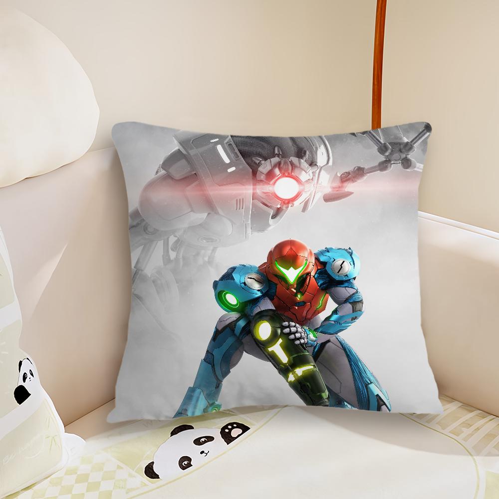 Hot Game M-Metroid Pillow Case Living Room Sofa Cushion Cover Suitable For Home Bedroom Room Decoration