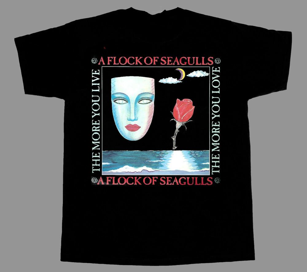 

Vtg A Flock Of Seagulls Band Heavy Cotton Black Unisex Full Size Shirt TR668 Unisex T-Shirt XXXL