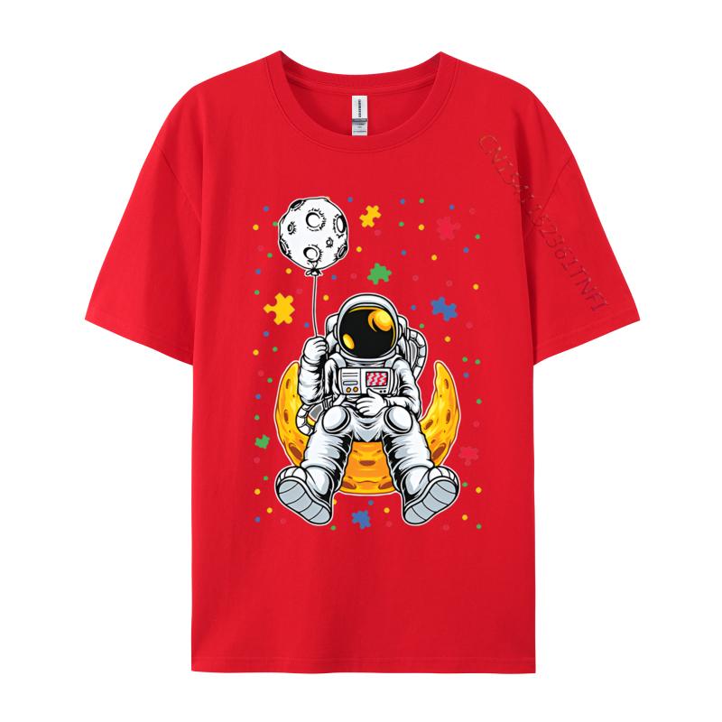Astronaut Planet Balloon Puzzle Tshirts Fashion Casual Novelty Tee Graphic Adults Tshirts Tees Tops Harajuku