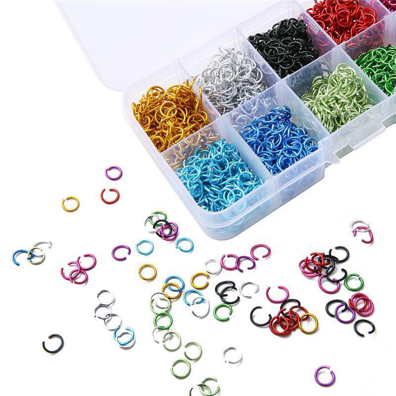 Fashion 6mm Colorful Alloy Open Jump Rings Split Rings Connectors Necklace Bracelet DIY Jewelry Making Accessories 1000Pcs/box