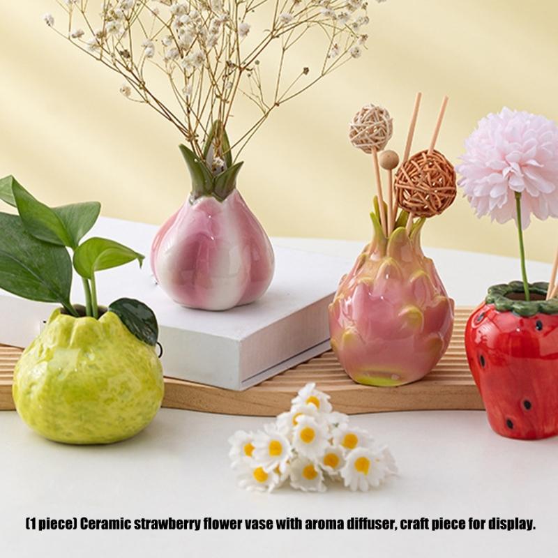 Einzigartige Keramik-Duftflasche mit Frucht-Design und dekorative Vasen für Schlafzimmer oder Büro