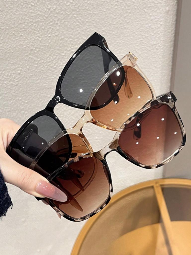 3Pcs Square Frame Fashionable Casual Trendy Sunglasses Suitable for Stylish Outfits and Beach Vacations