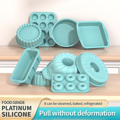 3D-Silikon-Kuchenform, Dekorationswerkzeug, DIY-Gebäck, Backwerkzeuge für Kuchenformen, Küche, geriffelte Rohrform, Backgeschirr, Airfryer-Zubehör