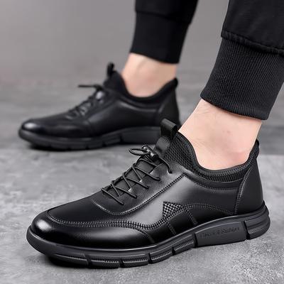 Spring and Autumn New Men's Business Casual Leather Shoes Men's Leather Breathable Single Shoes One Pedal Men's Shoes