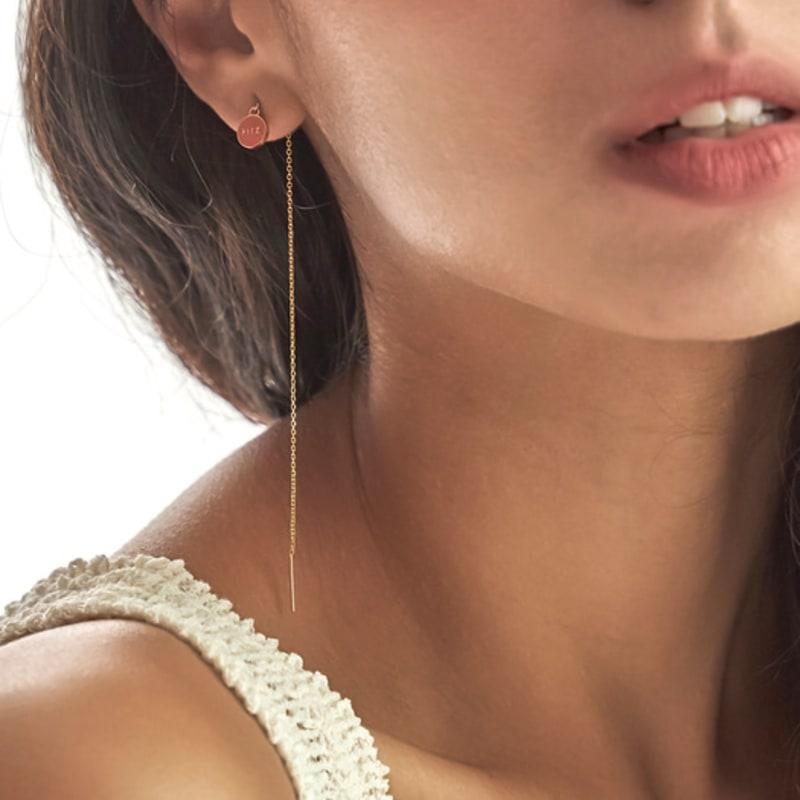 

FITZGERALD LOVE Kulech Gold Drop Earrings RED