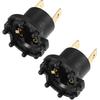 Headlight Headlamp Bulb Socket Adapter B28V-51-0A3 B28V-51-0A3A for Mazda 3 2004-2009 Plastic Black (Set of 2)