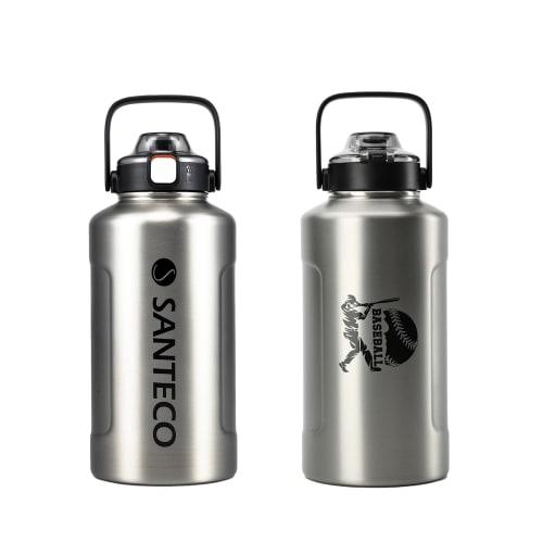 Vakuově izolovaná láhev na vodu SANTECO 1900ml, velká kapacita, udržuje nápoje teplé i studené, včetně brčka, kompatibilní s přímým pitím sportovních nápojů.