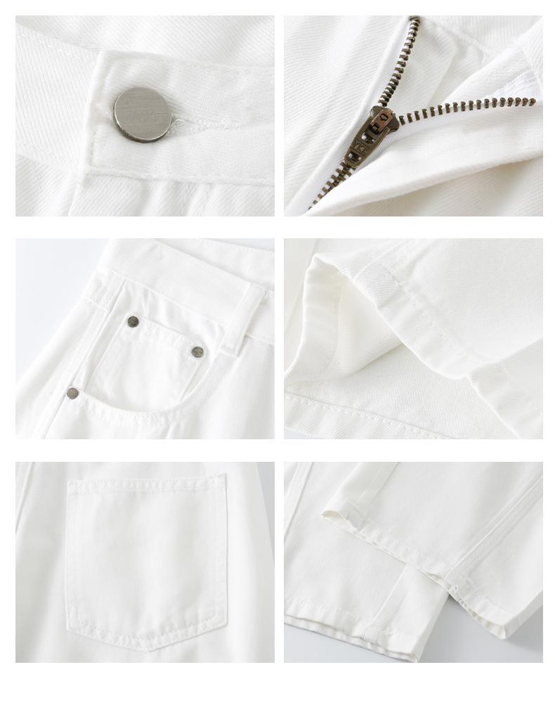 Women's Super Soft White Linen Cropped Wide-Leg Jeans - 2026 Spring/Summer Collection