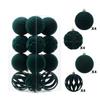 16PCS 8CM Christmas Flocked Ball Set Matte Christmas Tree Pendant Velvet Christmas Balls  Festival