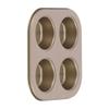 4Cavity Quadrate Baking Pan Mini NonStick Heavy Duty Carbon Steel Cupcake Mold for Microwave(Muffin Baking Pan )