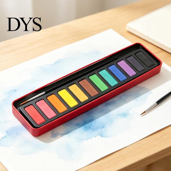 Washable Art Paint for Kids Portable Watercolor Set, Durable Solid Gouache Pigments, Fine Professional Palette Sketching Powder Supplies, Illustration