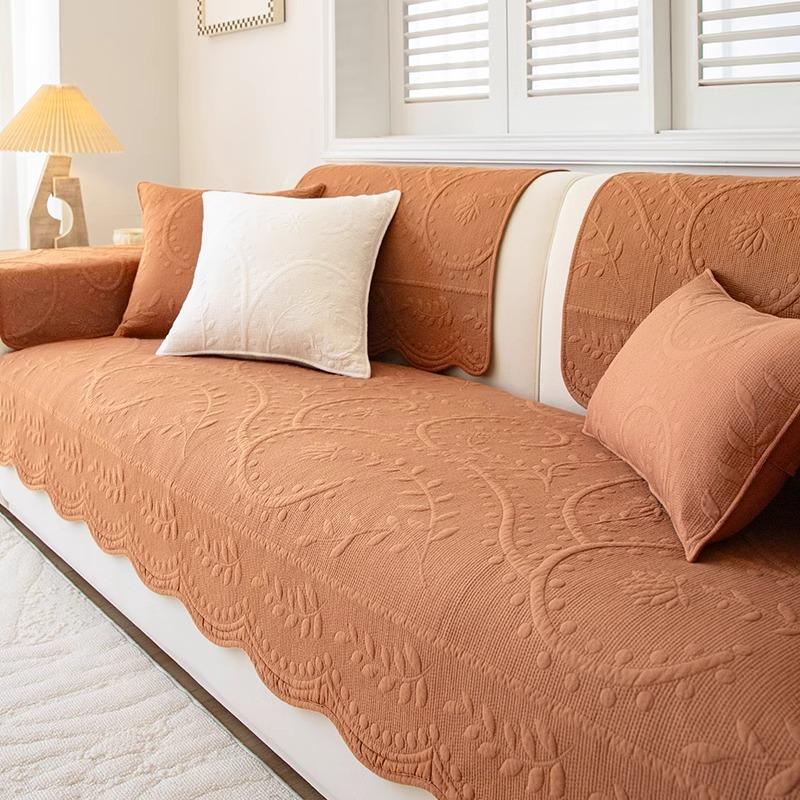 

French Retro Sofa Cushion Non-Slip Seat Cushion Backrest Towel New Four-Season Universal Sofa Cover Cover Cloth Seat Cushion 70*70cm