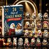 Acrylic Ornament Set Eagle Advent Calendar, 24Pcs 2D with Mini Christmas Tree Hanging Decorations Cartoon Figures, Decor, Gift for Kids Festive