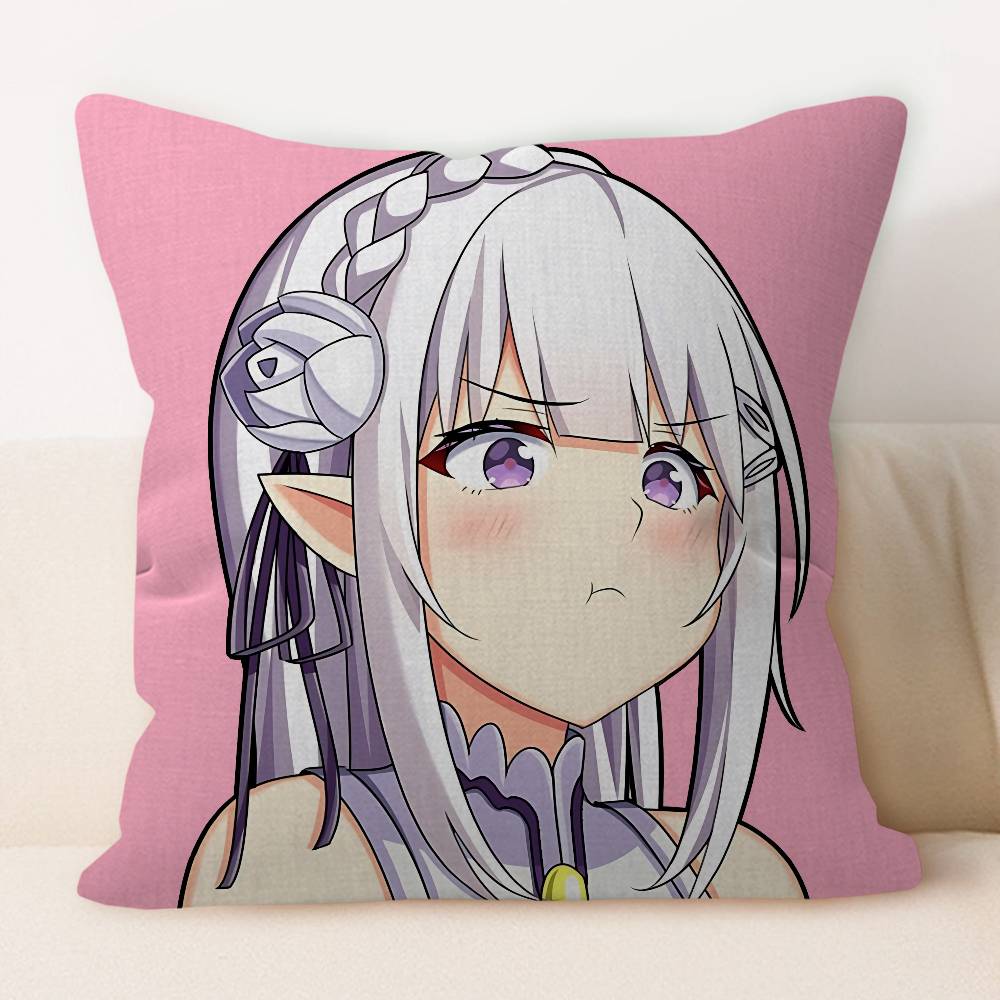 E-Emilia Anime Personalized Pillow Dust Cover Bedroom Kids Party Decoration Pillowcase Birthday Children Gift