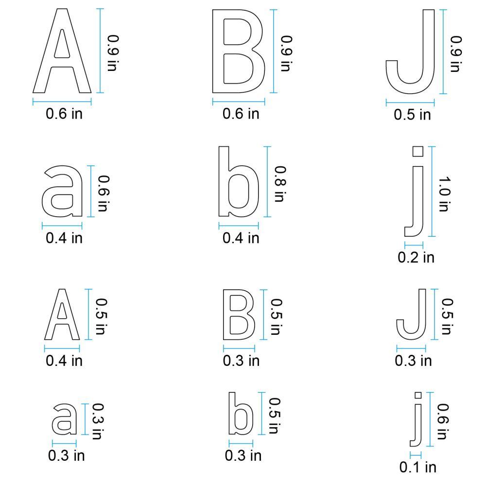 5Pcs 0.5 Inch 26 Alphabet Planner Stickers Waterproof Black White Diy Letter Decorative Sticker For Kids Cup Laptop Decoration