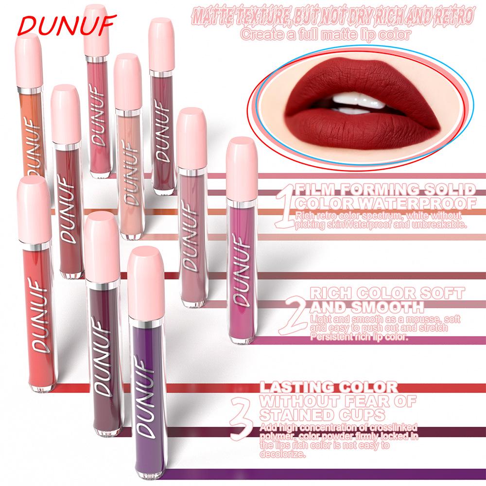 DUNUF 16-Piece Waterproof, Long-Lasting Lip Gloss Set - Non-Staining Lip Glaze