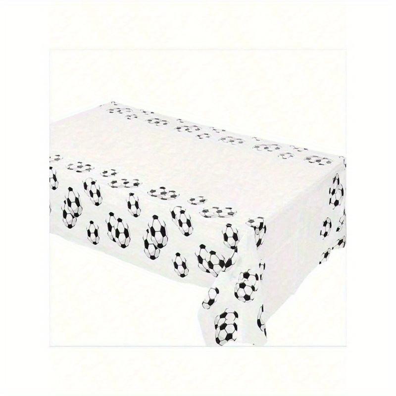 

1pc Black & White Football Print Plastic Tablecloth, Waterproof & Suitable For Football Themed Birthday Party, Family Gathering, Decoration 1pc