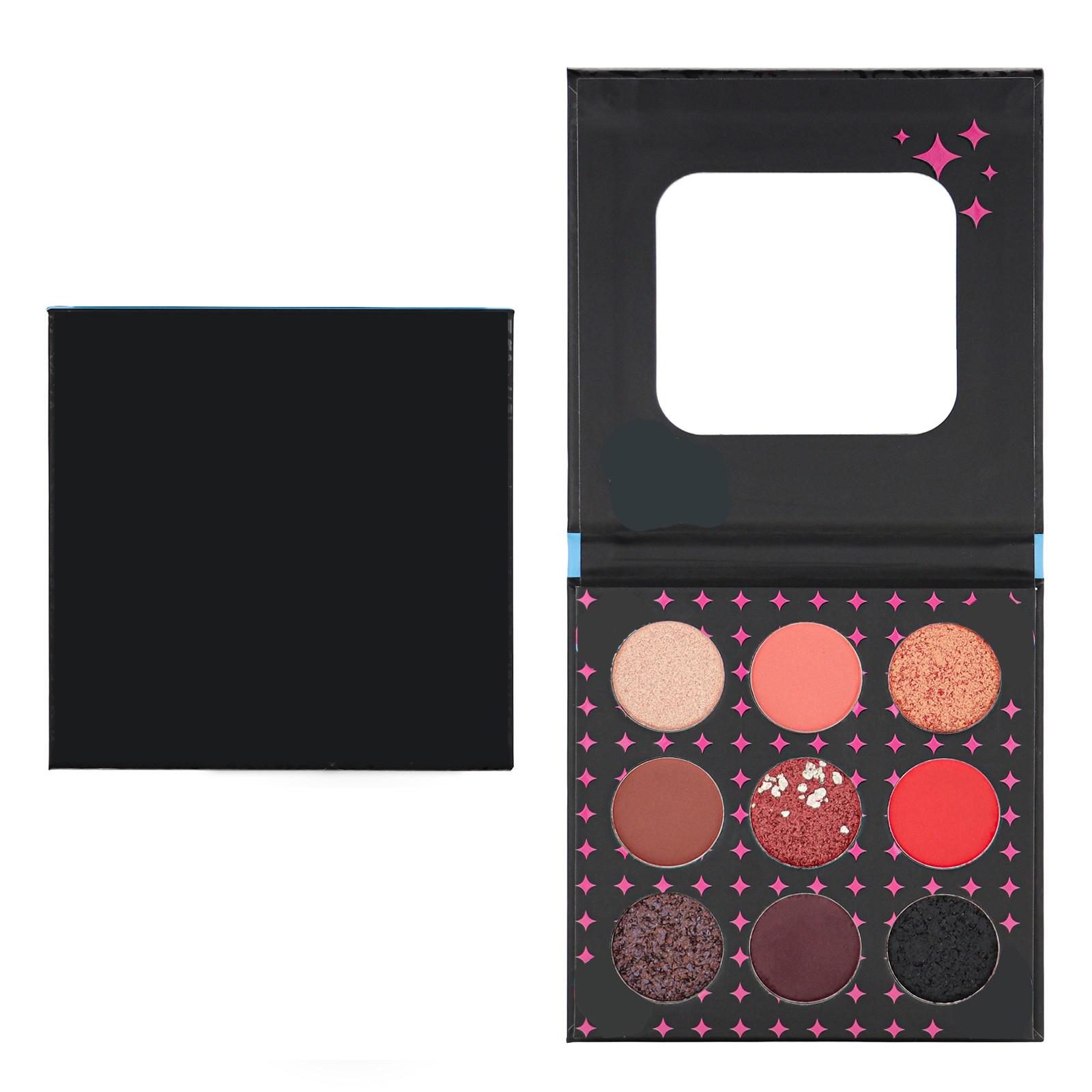 

9-цветные тени для век, подходят для макияжа в готическом стиле на Хэллоуин, стойкие темные тени для век One Size чёрный