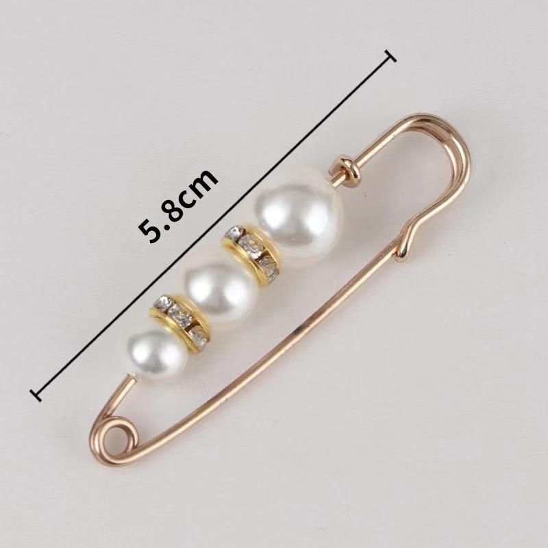 Beads Safety Pins Vintage Fashion Simulated Pearl Brooch Pin Jewelry Ornaments for Scarf Coat Bag Garment Decoration Accessories