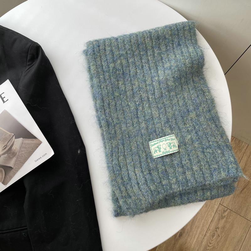 

Korean Style Women s Mohair Solid Color Warm Scarf - Soft, Cozy Knit for Students