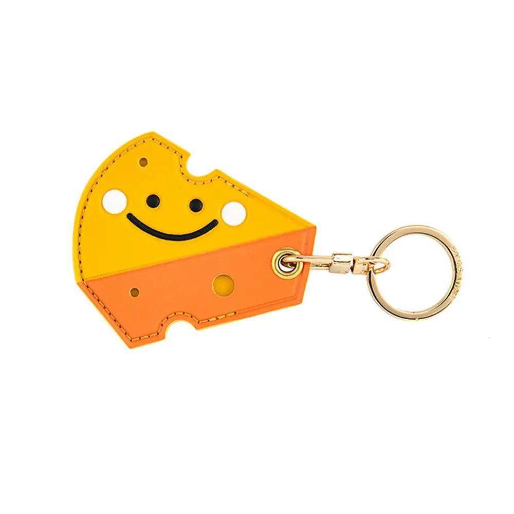 Leather Strawberry Lemon Keychain Case Holder Fashion Women Car Key Ring Charm Bag Car Pendant Gift Anti-lost Pet Dog Cat Collar