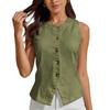 Ärmellose Knopfleistenbluse Damen Frühlingstop Sommerhemd für Damen Lässige Passform Leichtes Design Elegante Oberteile für Damen
