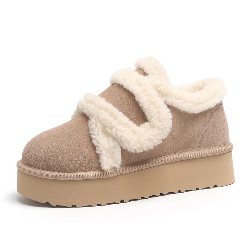 

Женские зимние сапоги осень-зима новые большие хлопковые сапоги с набивным толстым нескользящим повседневным универсальным пушистым теплым верхом 40