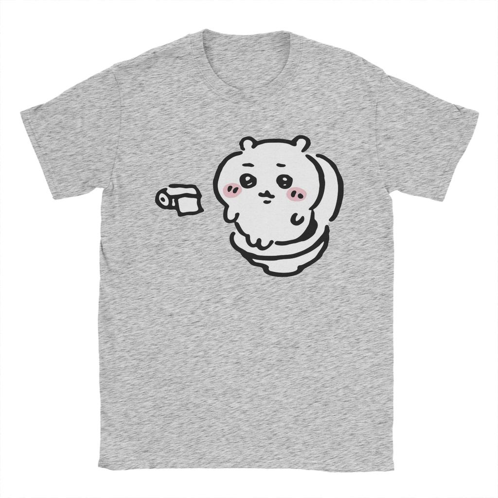 Mens TShirt Chiikawas on the Toilet Potty Hachiware Usagi Pooping meme Cotton Tees Short Sleeve T Shirts O Neck Tops Adult