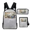 Classic Octopath Traveler Game 3D Print 3pcs/Set pupil School Bags Laptop Daypack Backpack Inclined shoulder bag Pencil Case