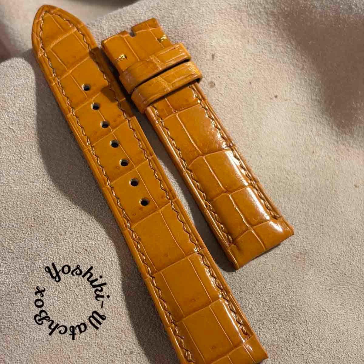 Used cro-2123 Crocodile watch strap orange (lug width 20 mm - buckle width 18 mm)