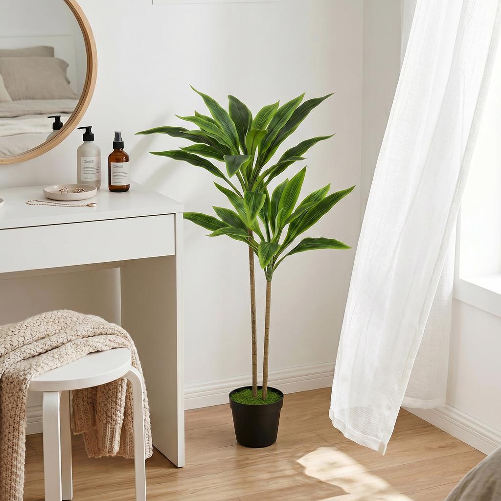 Artificial Cordyline Tree in Pot, 90 cm, 29 Leaves, PEVA