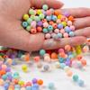 50/110PCS 8MM matte mixed color acrylic beads frosted bubble gum thick balls, used for jewelry making, bracelets, and necklace crafts