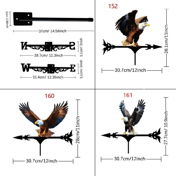 Yard Fence Wind Vane with Bird Shape, Metal Structure and Direction Marker Layout for Garden Display Placement Use