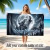 Wolf Theme Beach Towel Personalized Custom Name & Text Soft Quick Dry Beach Towel for Swimming Travel