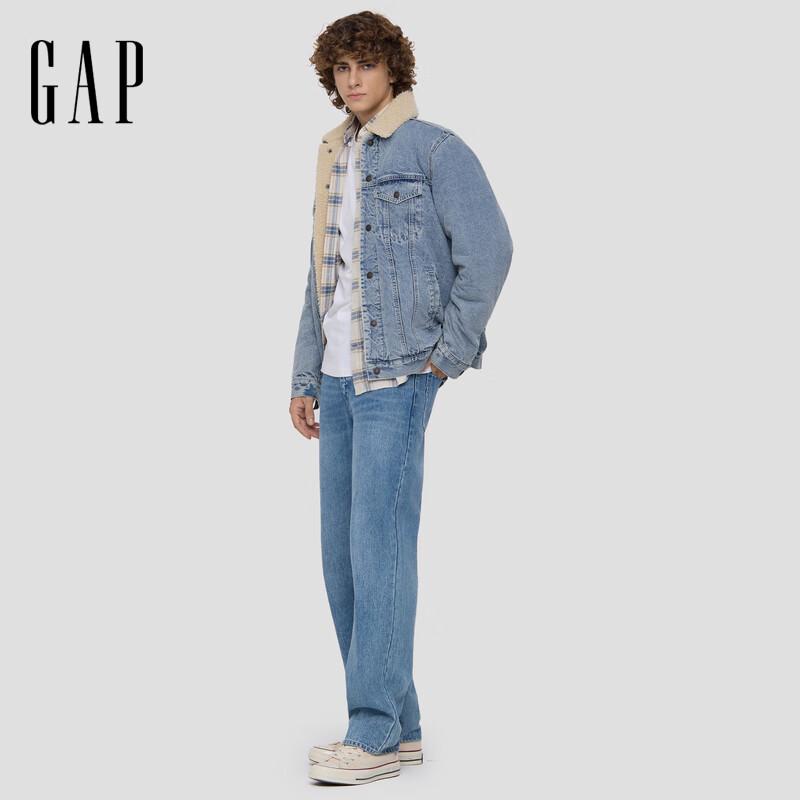 GAP Unisex 2025 Autumn Faux Shearling Lined Denim Jacket
