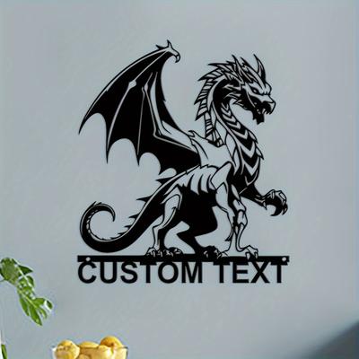 Personalisierbare Drachen Metall Wandkunst Klassischer Stil Heimdeko Geschenk