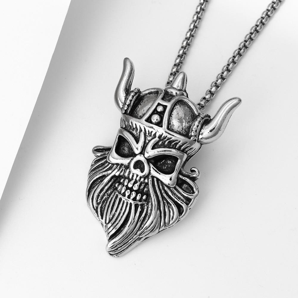 New Jewelry God of War Men's Pendant Punk Viking Warrior Retro Old Pendant Necklace