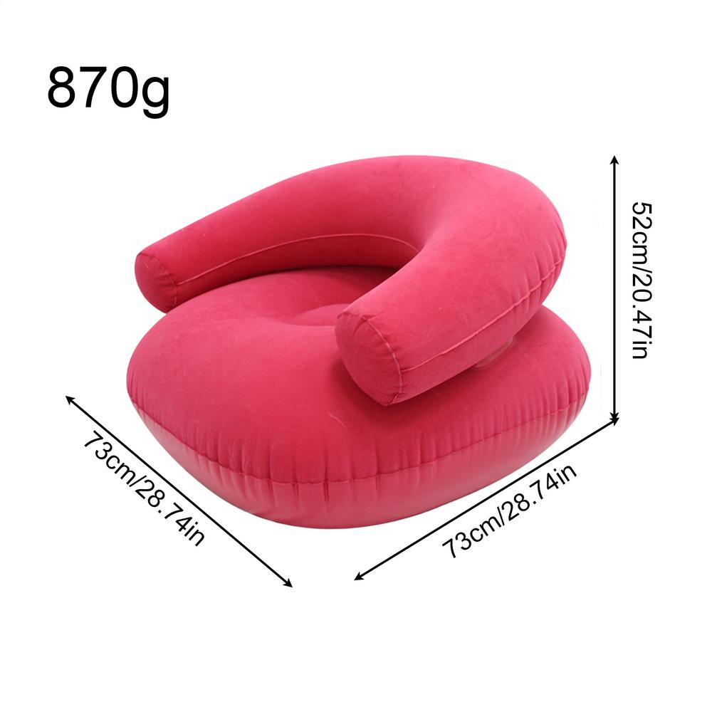 Надувной U-образный диван-лежак с подлокотниками Гостиная Уличный шезлонг Портативный флокированный ПВХ надувной диван