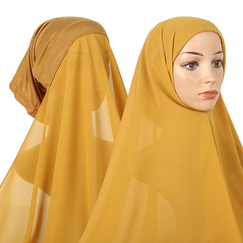 Newest Underscarf Instant Chiffon Hijab Jersey Bonnet Headscarf Long Shawl Scarf Women 1PC Retail