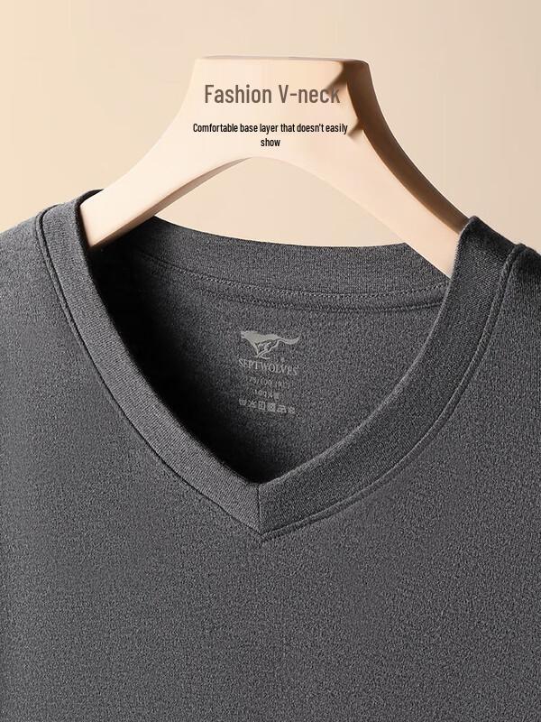 Qipilang Men's V-neck Thermal Underwear Set