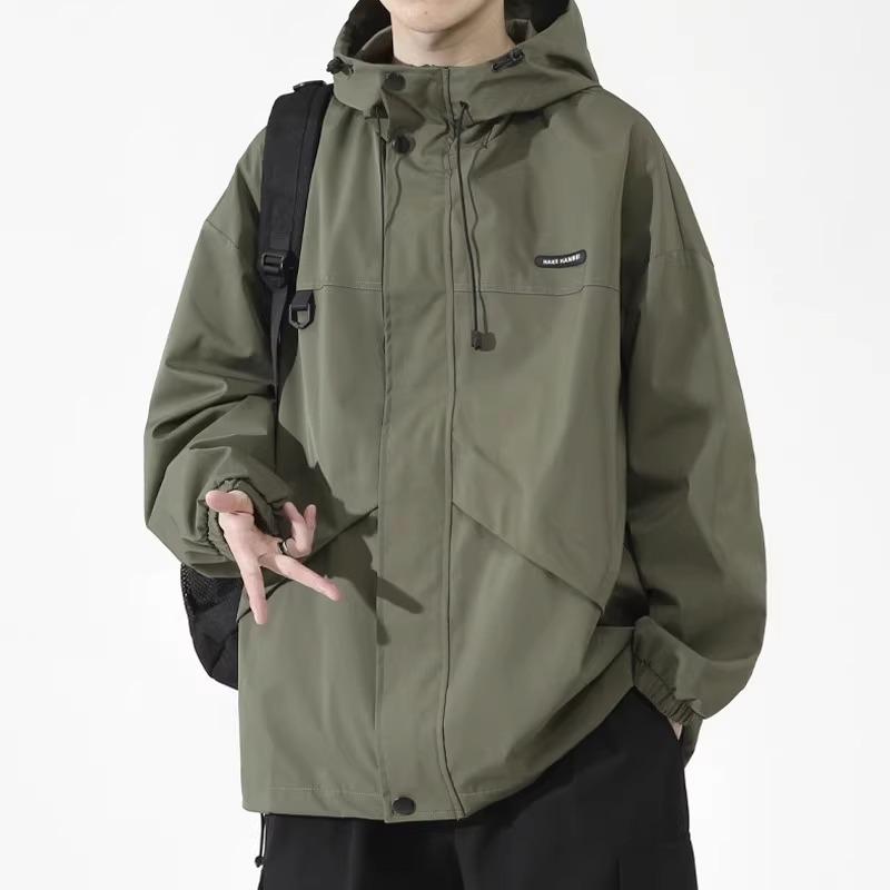 Hooded Jacket Men's Spring and Autumn New Casual Work Jacket Waterproof Jacket