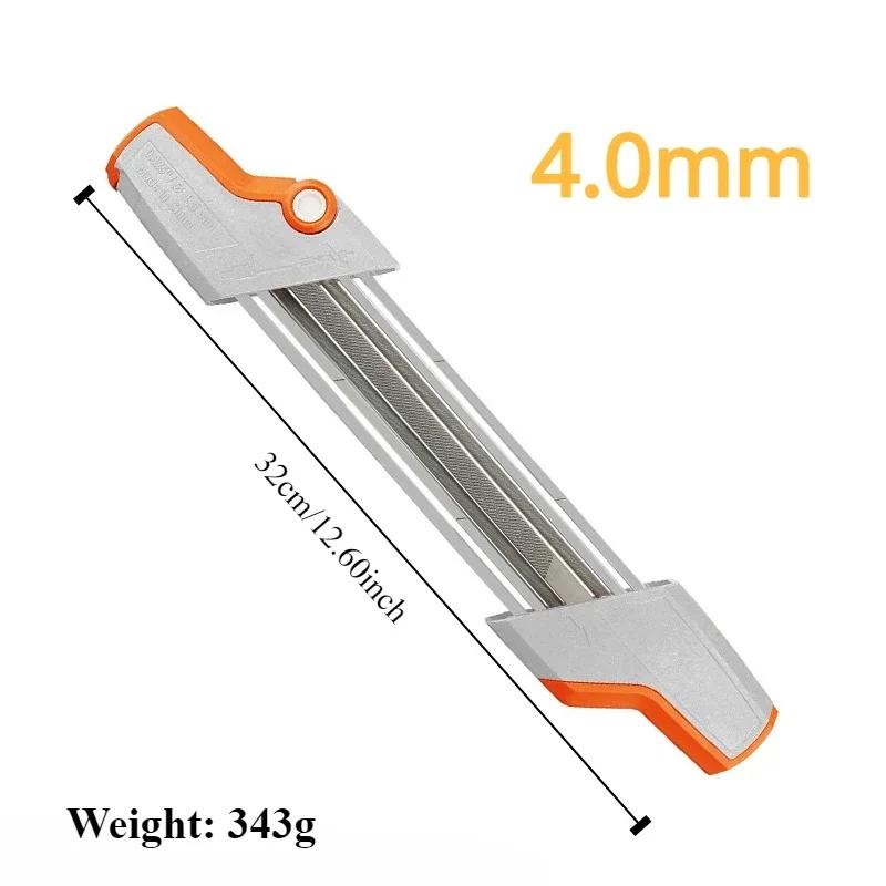 2-in-1 Manual Chainsaw Sharpener - 4.0/4.8mm File & Whetstone Grinder (Durable, High-Precision, Universal Fit)