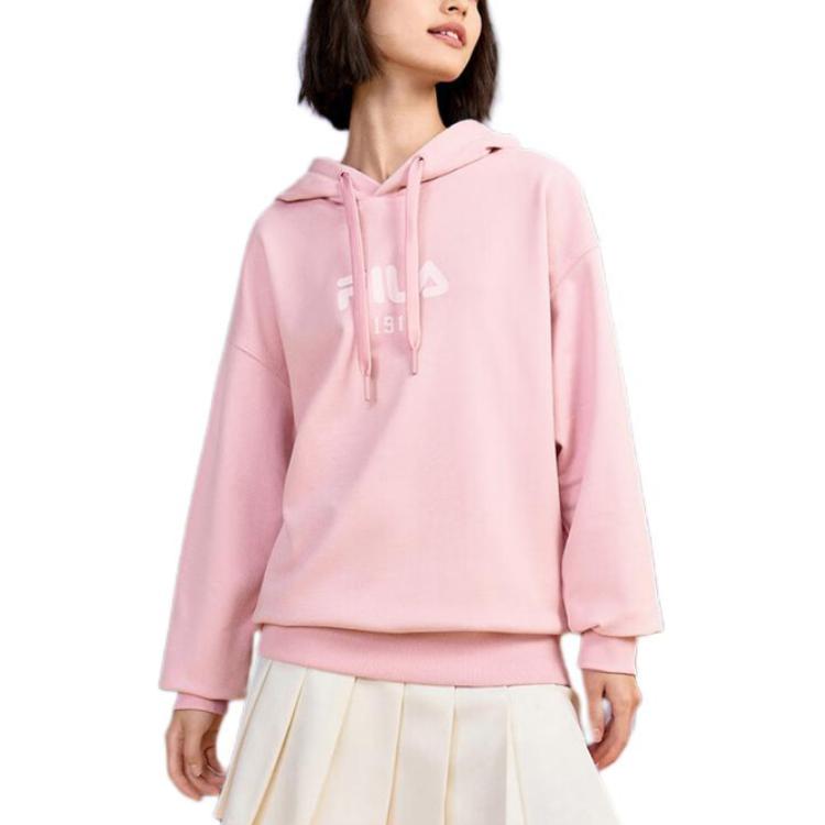 Fila Original Comfortable Soft Loose Knit Long Sleeve Sweatshirt Unisex Sweatshirt Dark-Cherry-Blossom-Pink F51M449202F-PK