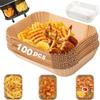 100pcs Air Fryer Parchment Paper Disposable Airfryer Baking Paper Liner Oilproof Non-Stick for Ninja Foodi Air Fryer Accessories