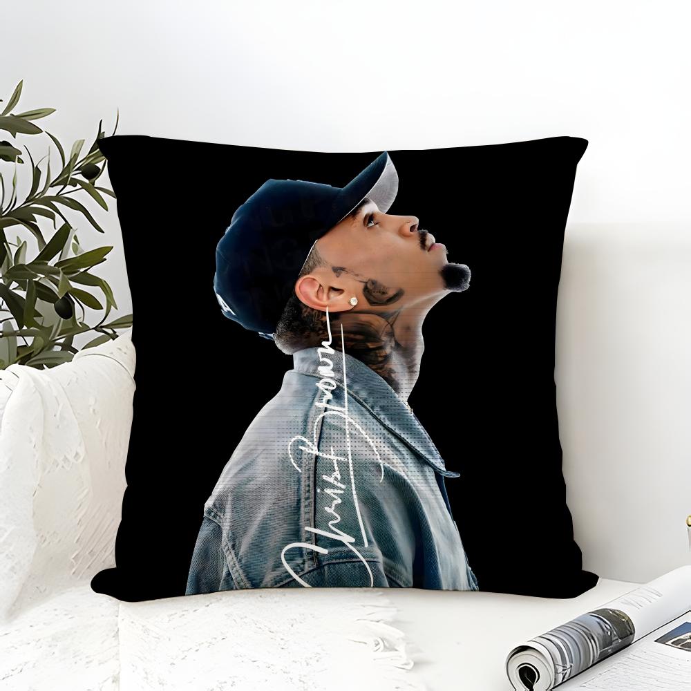 Contemporary R&B Singer Music C-Chris Brown 4 Pillow Case Linen Pillow Case Sofa Home Decor Cushion Cover Cushion Cove