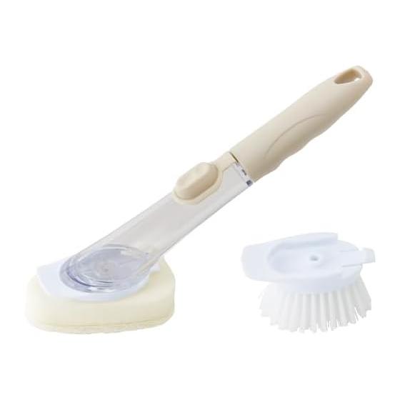 Remark [Detergent comes out! Kitchen Cleaning Sponge & Brush Set with Handle] Kitchen Sponge Kitchen Brush Cleaning Brush Brush Sponge Handle Type