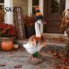 Goose Outfit with Pumpkins 1 Set Halloween Outfit, Lawn Festive Clothes Pumpkin Spider Pointed Costume Elements Hat, Porch for 23 Inch Statue Outdoor