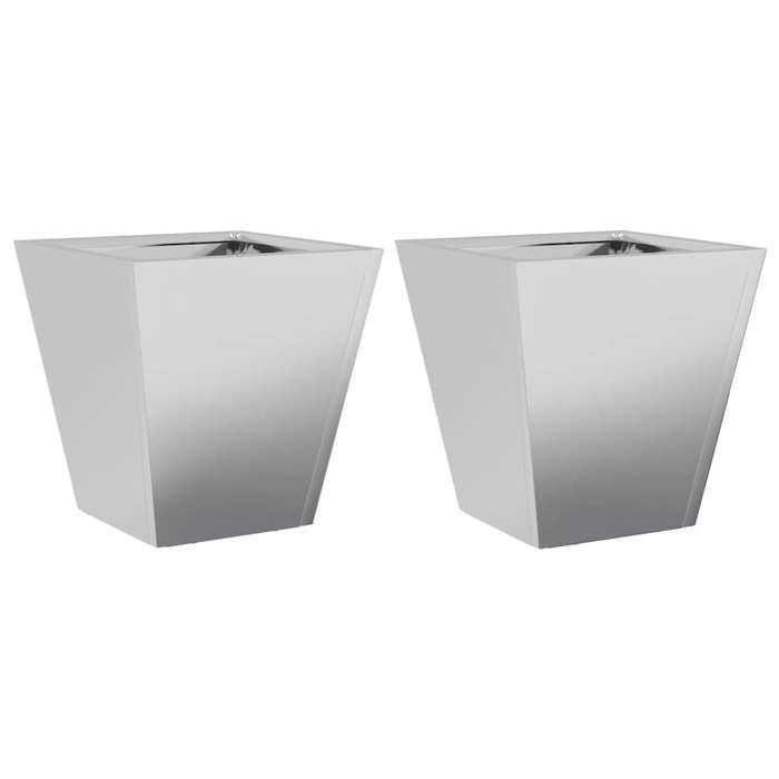 VidaXL Jardinières 2 pcs 30x30x30 cm acier galvanisé, jardinière d'extérieur, boîte à fleurs, boîte de jardin 851049